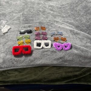 Colorful Fuzzy Sunglasses Collection
